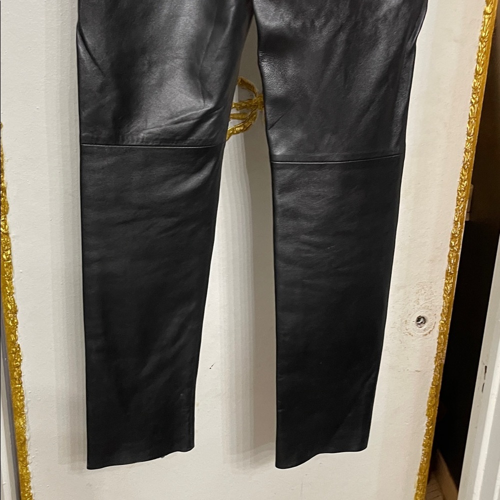 Vintage 90s Saguaro Genuine Leather Pants High Rise Mom Jean Fit Size 6 - Picture 6 of 7